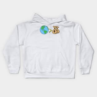 Earth day Our Planet is more important than Money Kids Hoodie